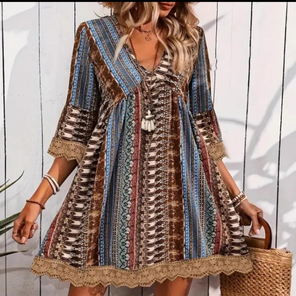 Bohemian Striped Multicolor Dress